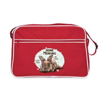 Interessiert mich nicht - Retro Tasche - Rot/Weiß - Vorne