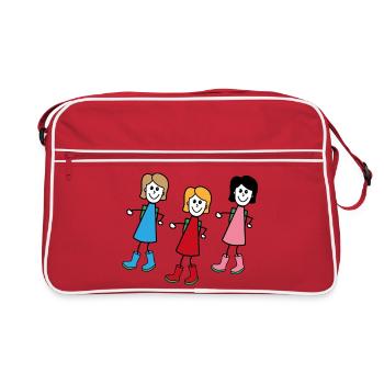 Women in comic style - Retro Bag - red/white - Front