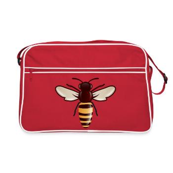 Motif d’abeille pour les abeilles, les amis et les apiculteurs - Sac Retro - rouge/blanc - Devant
