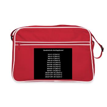 Quadratische Anstiegsformel - Retro Tasche - Rot/Weiß - Vorne