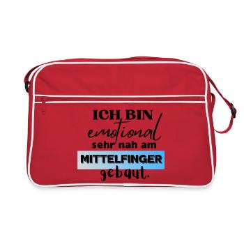 Je suis émotionnellement construit très près du majeur - Sac Retro - rouge/blanc - Devant