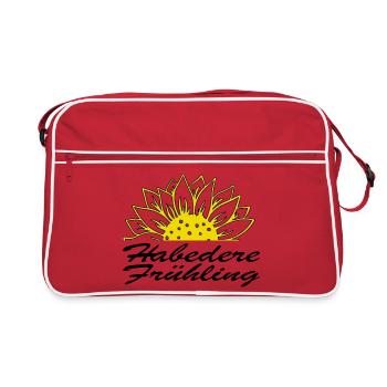 Habedere Frühling - Hallo Frühling - Retro Tasche - Rot/Weiß - Vorne