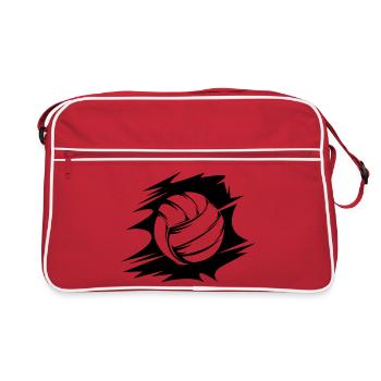 abstract volleyball ball icon illustration logo - Retro Bag - red/white - Front
