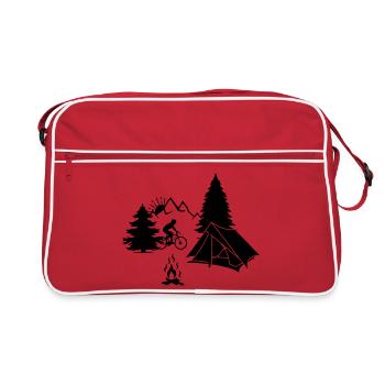 Bicycle holiday camping - Retro Bag - red/white - Front
