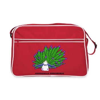 Leaf Sheep Snail, Drawing - Retro Bag - red/white - Front