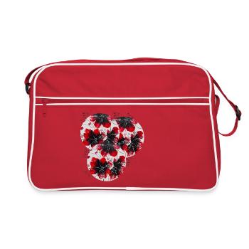 « Élégance intemporelle - peinte à la main par Martina Eßer - Sac Retro - rouge/blanc - Devant