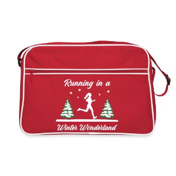Laufen im Winterwunderland (Frau) - Retro Tasche - Rot/Weiß - Vorne