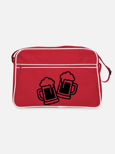 Beer Mug Beer Beer Glass - Retro Bag - red/white - Front