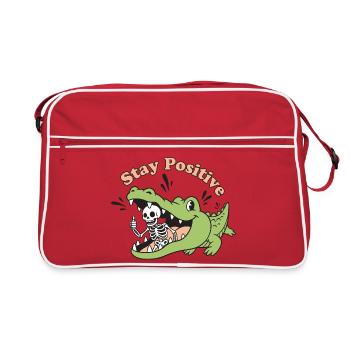 Crocodile vivant et motif squelette - Sac Retro - rouge/blanc - Devant