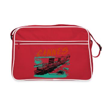 Cannes Côte d'Azur Illustration - Sac Retro - rouge/blanc - Devant