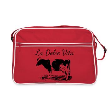 Vache laitière de la dolce vita - Sac Retro - rouge/blanc - Devant