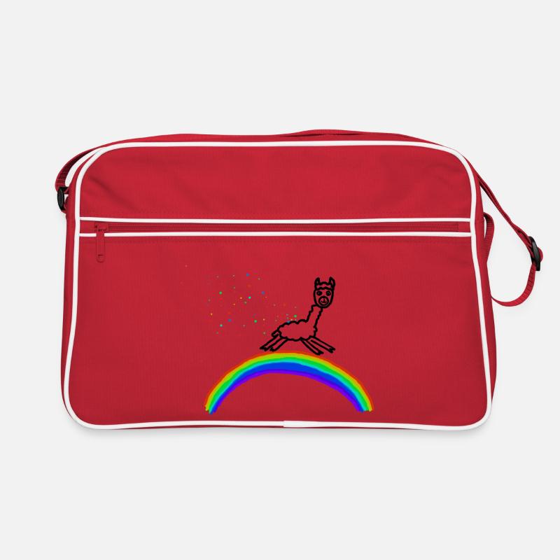 Rainbow Alpaca Confetti Pattern Retro Bag
