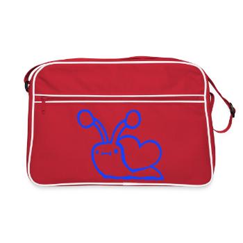 Escargot Coeur Escargot Coquille Mignon Amour Romantique - Sac Retro - rouge/blanc - Devant