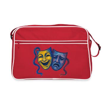 Theatre Masks Joy Sorrow - Retro Bag - red/white - Front