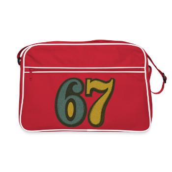 Vintage 67 Numerals Retro Typography - Retro Bag - red/white - Front