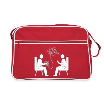 PSYCHOtherapy – Graphic Motif - Retro Bag - red/white - Front