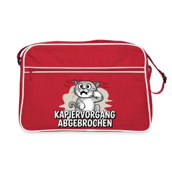Copying process aborted – cat confused - Retro Bag - red/white - Front