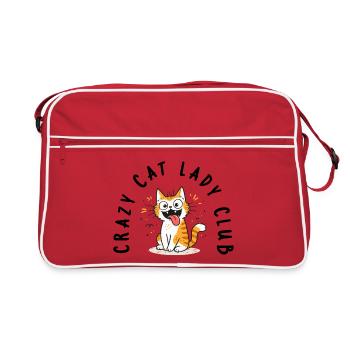 Club de la Chat folle Chat Drôle de Chat Diction - Sac Retro - rouge/blanc - Devant