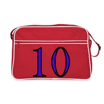 10. 10 YEARS. 10th ANNIVERSARY. 10 YEAR ANNIVERSARY. - Retro Bag - red/white - Front