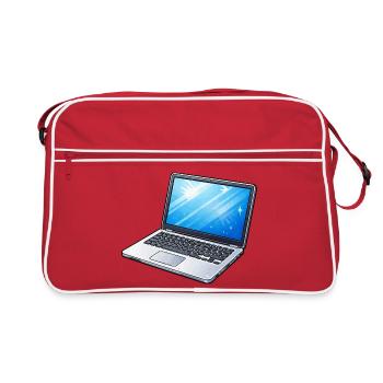 Laptop Light Blue Neon - Retro Bag - red/white - Front