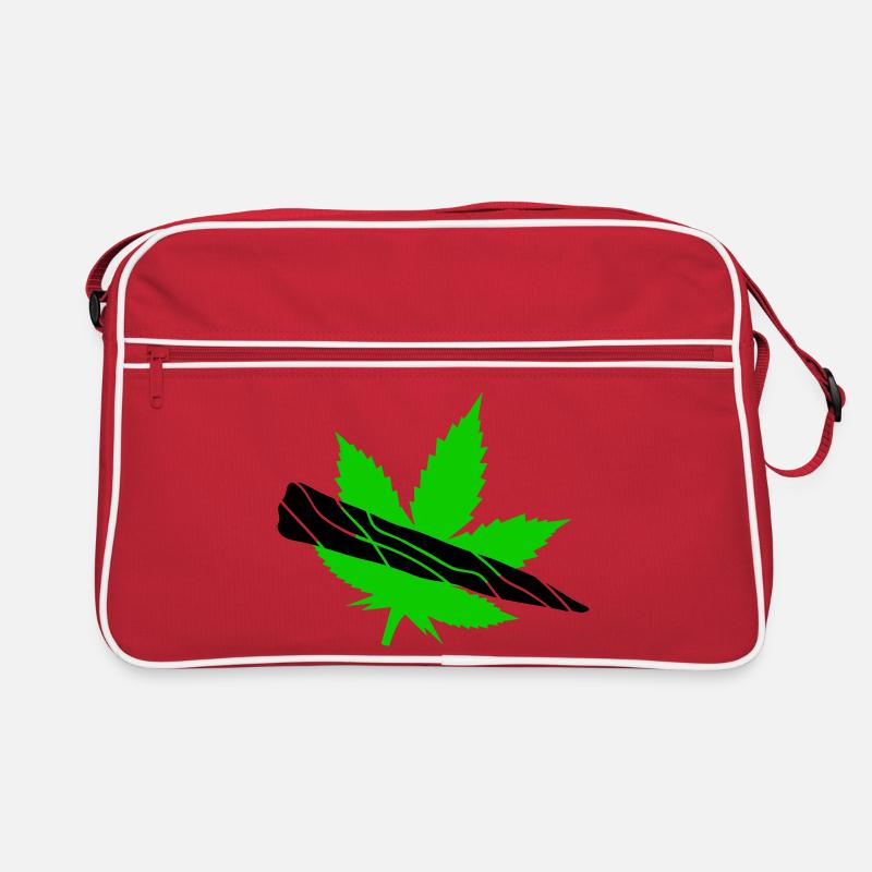 Green Leaf Silhouette Design Retro Bag