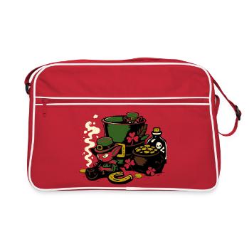 Leprechaun dans le pot d’or - Sac Retro - rouge/blanc - Devant