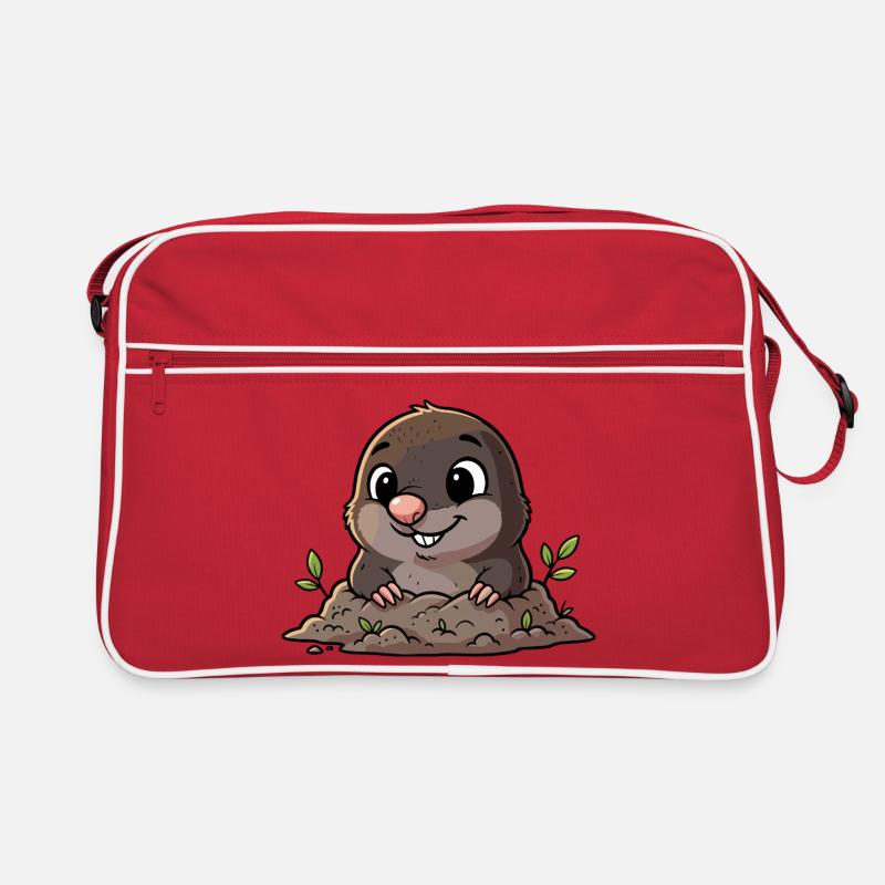 Cute mole digging Retro Bag