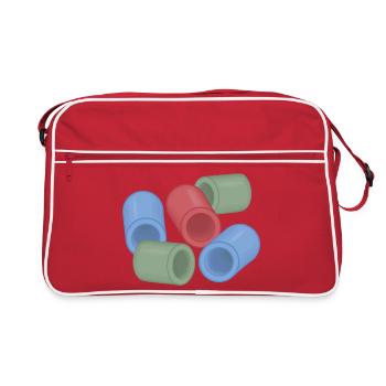Capsules de couleur abstraites perles de repassage - Sac Retro - rouge/blanc - Devant