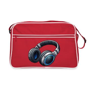 Headphones Neon Blue - Retro Bag - red/white - Front
