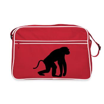 affe - Retro Tasche - Rot/Weiß - Vorne