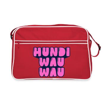 hundi wau wau - Retro Tasche - Rot/Weiß - Vorne