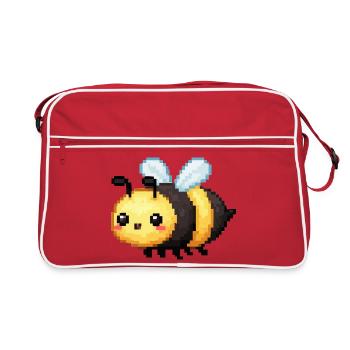 Pixel Bee Cute Retro Bees - Retro Bag - red/white - Front