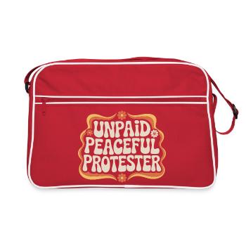 Unpaid Peaceful Protester Activist Saying Demo - Retro Bag - red/white - Front