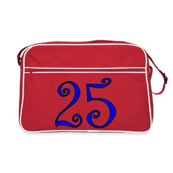 25. 25 ANS. 25e ANNIVERSAIRE. ANNIVERSAIRE 25 ANS. - Sac Retro - rouge/blanc - Devant