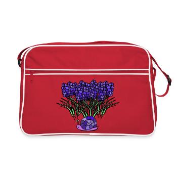 Lavender Snail Retro Children's Flowers - Retro Bag - red/white - Front