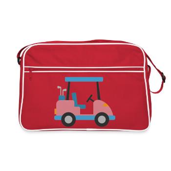 Voiturette de golf bleue - Sac Retro - rouge/blanc - Devant