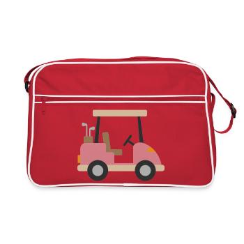 Voiturette de golf beige - Sac Retro - rouge/blanc - Devant