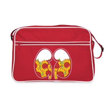 Don d’organes, transplantation de reins - Sac Retro - rouge/blanc - Devant