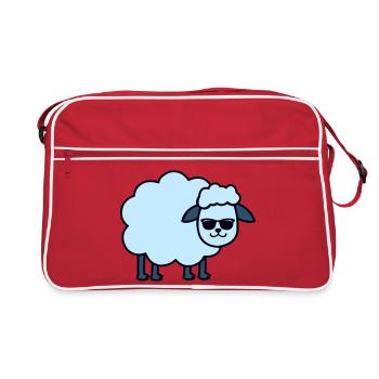 Lunettes de soleil Bleu mouton - Sac Retro - rouge/blanc - Devant