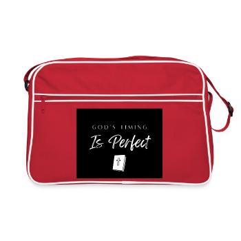 Le timing de Dieu est parfait - Sac Retro - rouge/blanc - Devant
