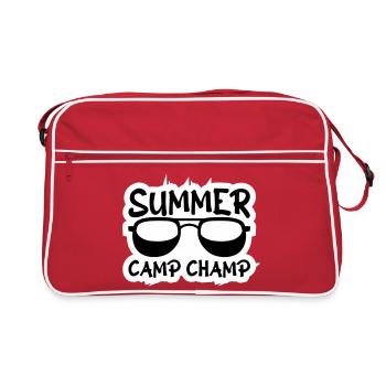 Summer Camp Champ Lustig Kinder Outdoor Abenteuer - Retro Tasche - Rot/Weiß - Vorne