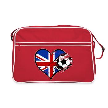 Flag football britannique avec le cœur utilisé - Sac Retro - rouge/blanc - Devant