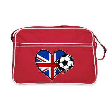 Great Britain Flag Football with Heart - Retro Bag - red/white - Front