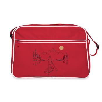 Pagaie debout sur le lac - Sac Retro - rouge/blanc - Devant