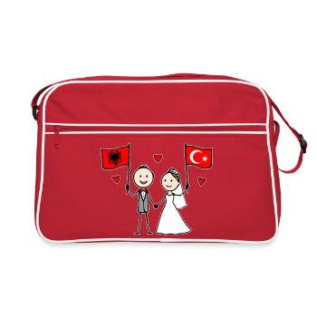 Marié Albanie Drapeau de la Turquie - Sac Retro - rouge/blanc - Devant