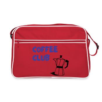 Coffee Club Mokka Illustration - Retro Tasche - Rot/Weiß - Vorne