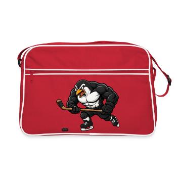 Pinguin Eishockey Spieler Comic Motiv - Sac Retro - rouge/blanc - Devant