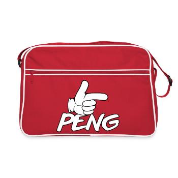 Dessin animé au doigt index de PENG - Sac Retro - rouge/blanc - Devant
