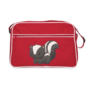 Stinktier - Retro Tasche - Rot/Weiß - Vorne