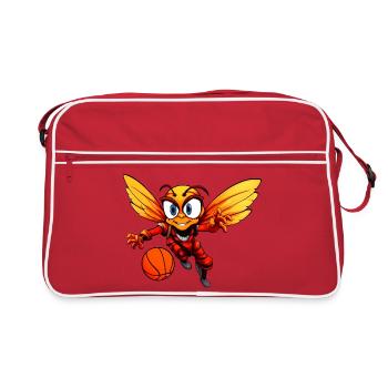 Biene Basketballer - Retro Tasche - Rot/Weiß - Vorne